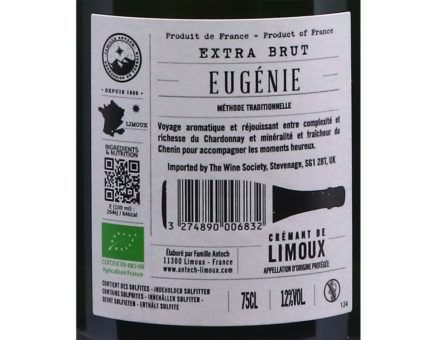 Cremant de Limoux Cuvee Eugenie Antech 2024 ORGANIC