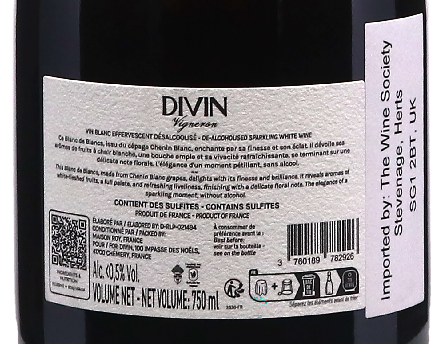 Divin 'Vigneron' Blanc de Blancs 0.5%