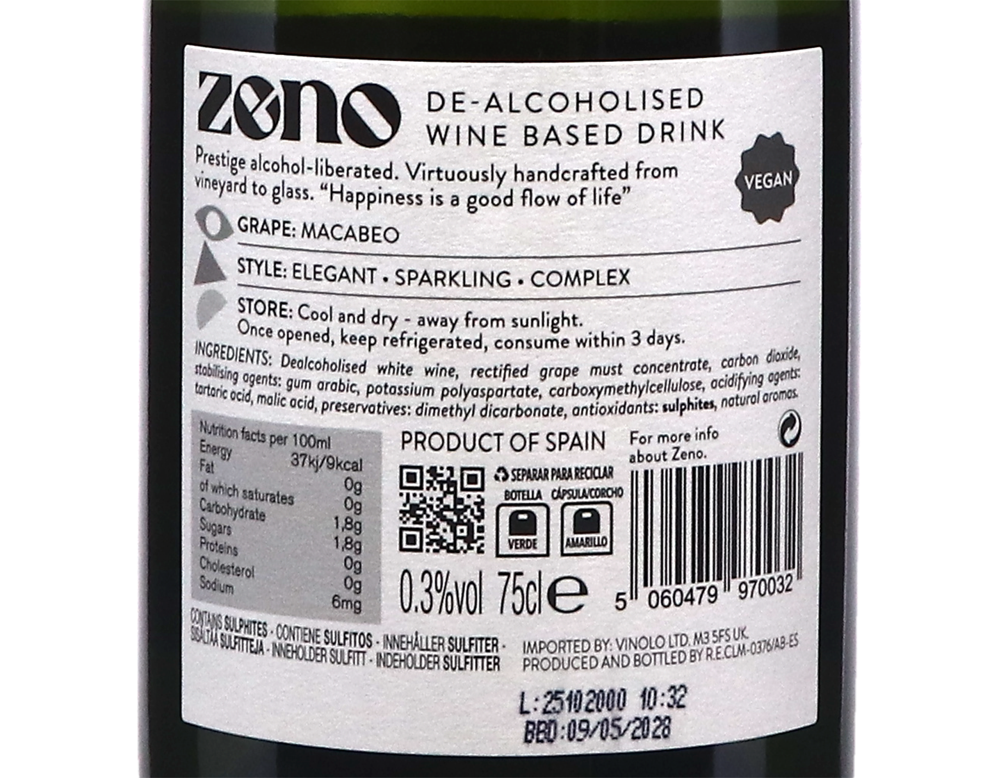 Zeno 'Alcohol Liberated' Sparkling NV Spain