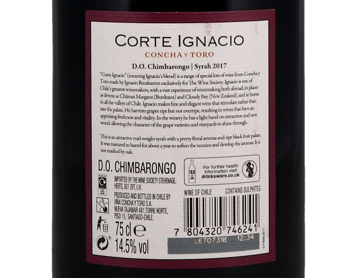 Concha y Toro Corte Ignacio Chimbarongo Syrah 2017