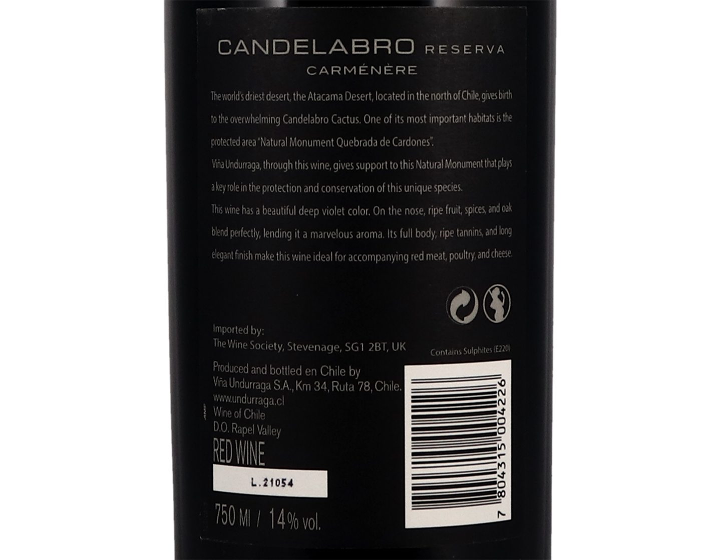 Undurraga Candelabro Rapel Carmenere 2020