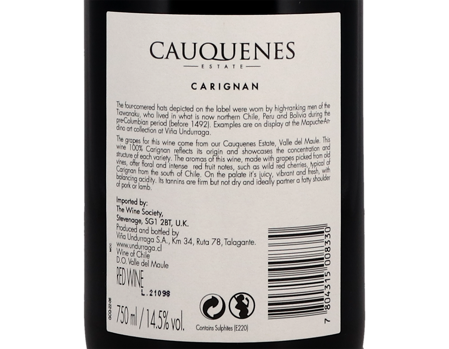 Undurraga Cauquenes Estate Carignan 2019