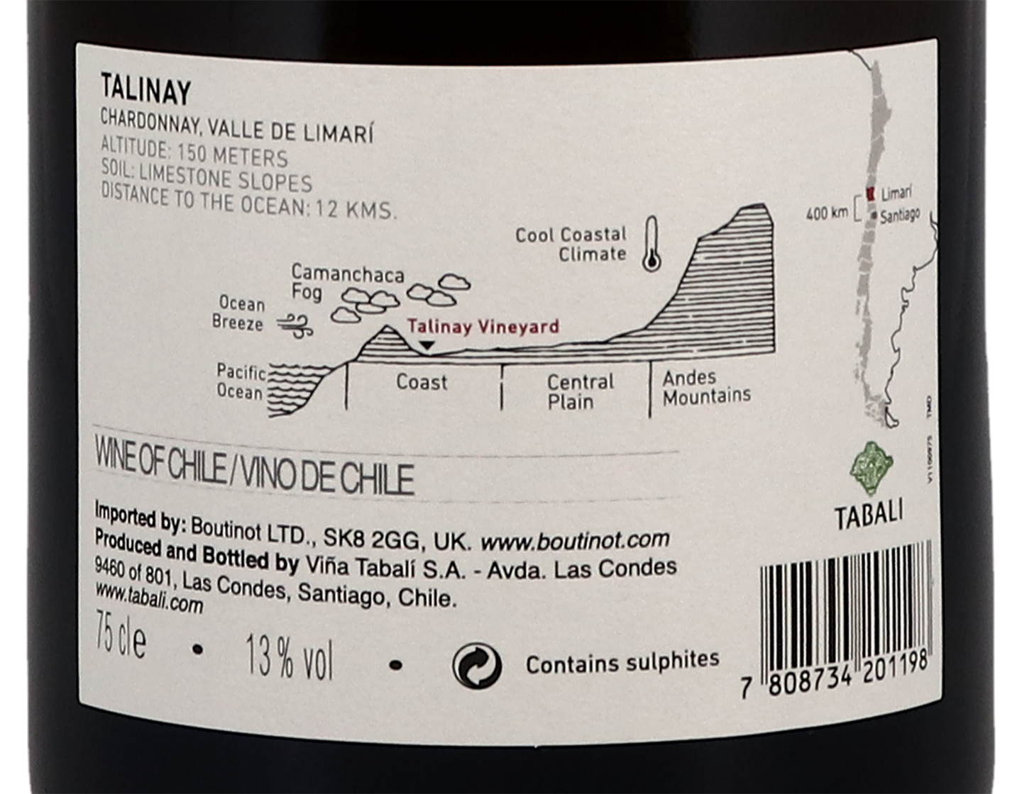 Talinay Limari Coastal Limestone Vineyard Chardonnay 2020