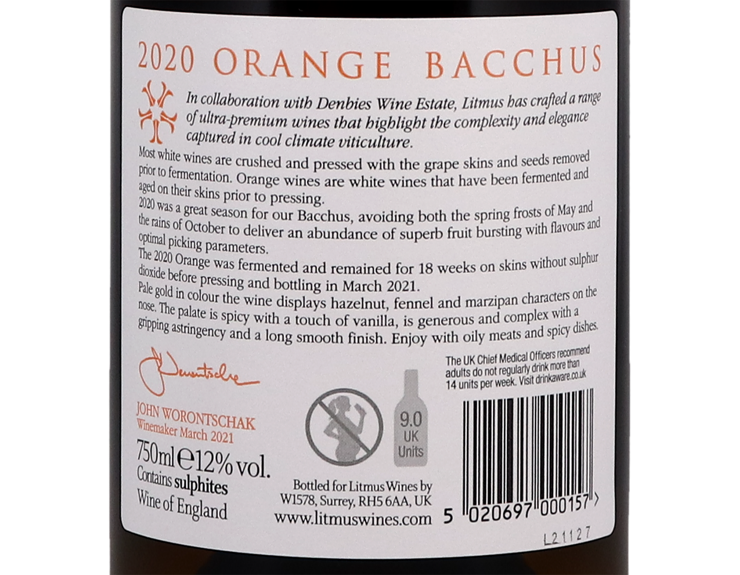 Orange Bacchus Litmus 2020 (DPD)