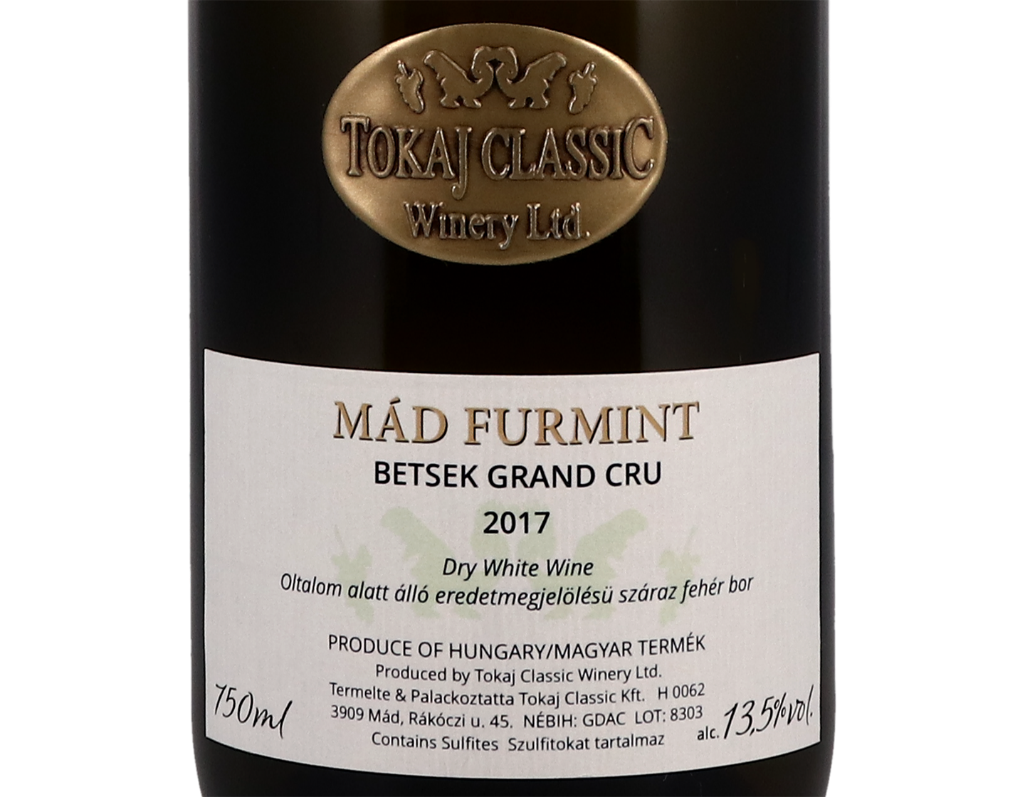 Tokaji Classic Mad Betsek Grand Cru Furmint 2017