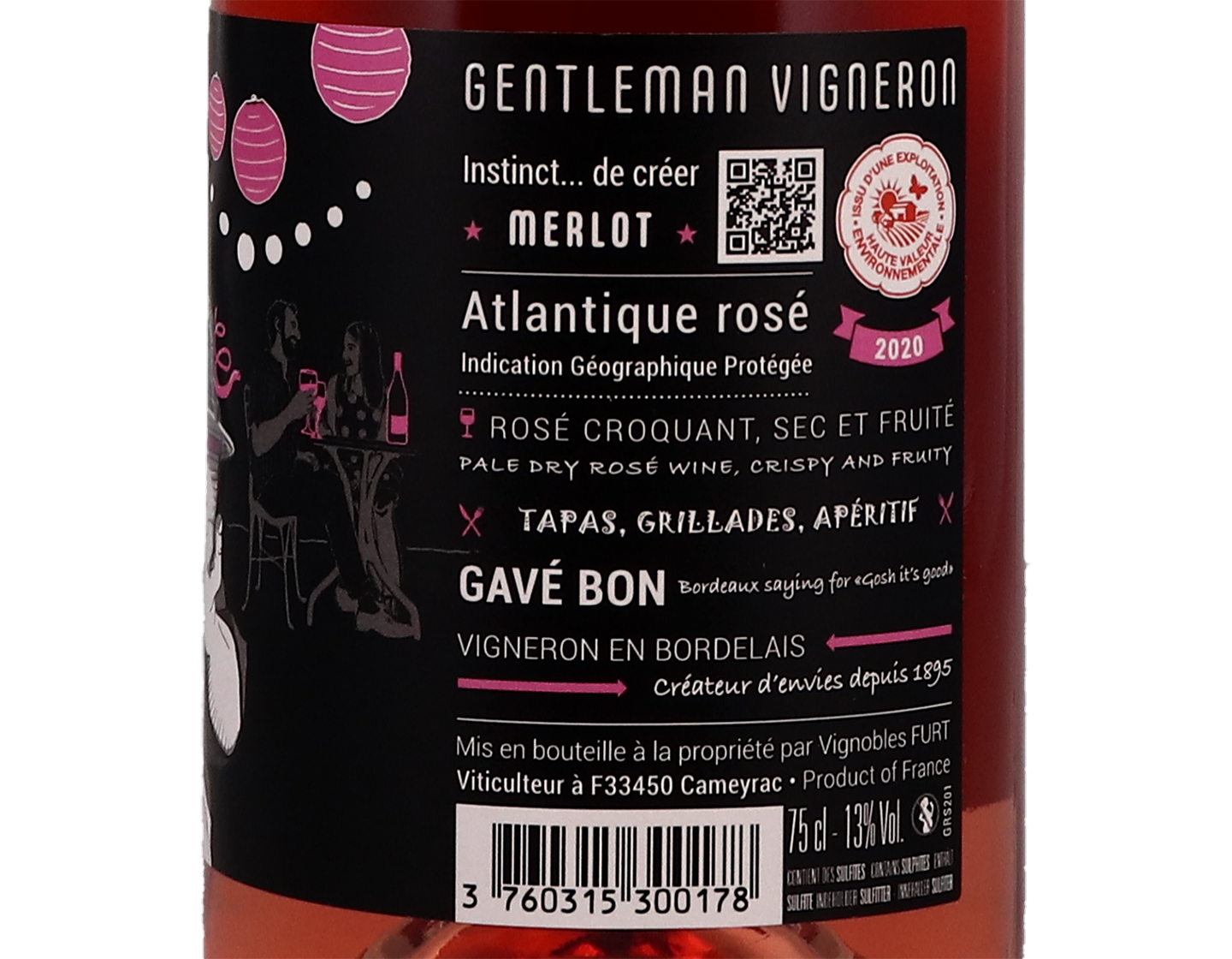 Gentleman Vigneron Rosé, IGP Atlantique 2020