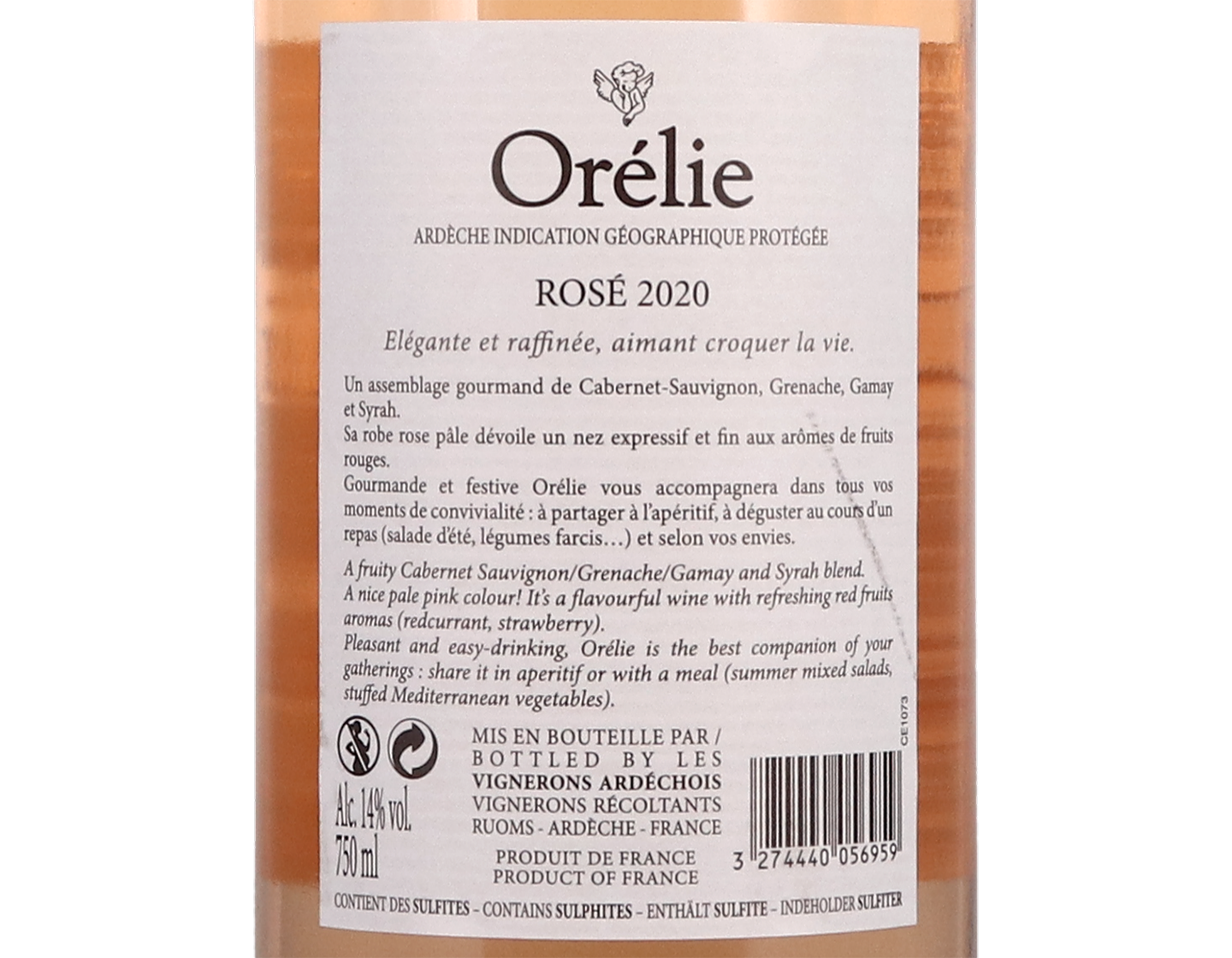 Orélie, Ardèche Rosé, Vignerons Ardèchois 2020