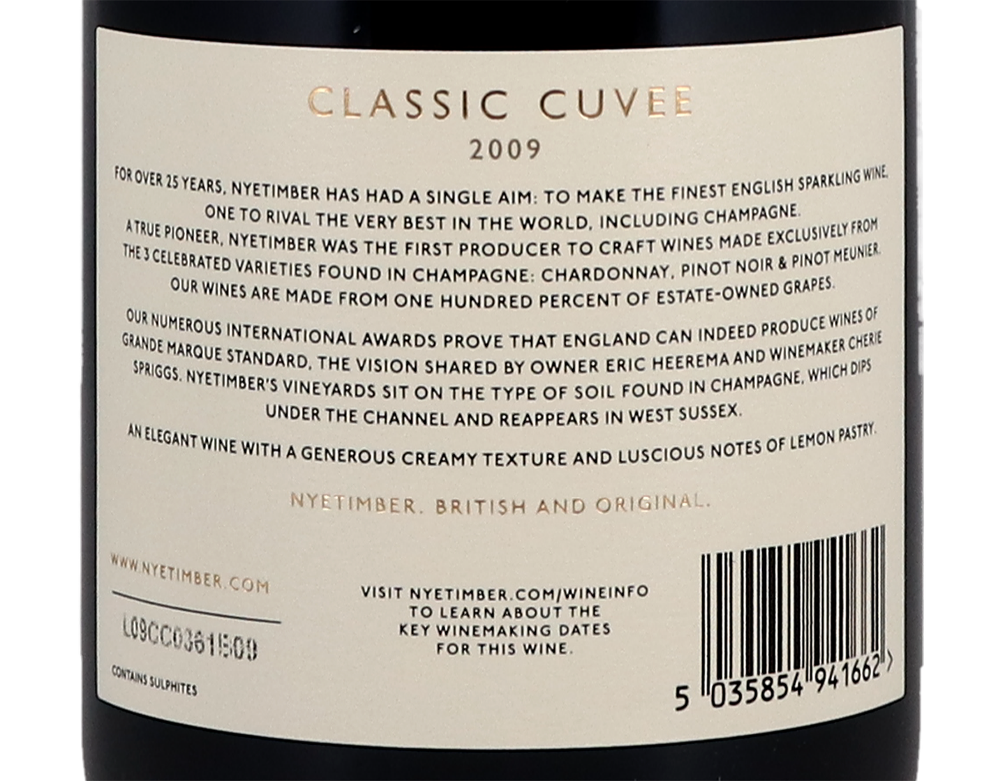 Nyetimber Brut Classic Cuvee 2009