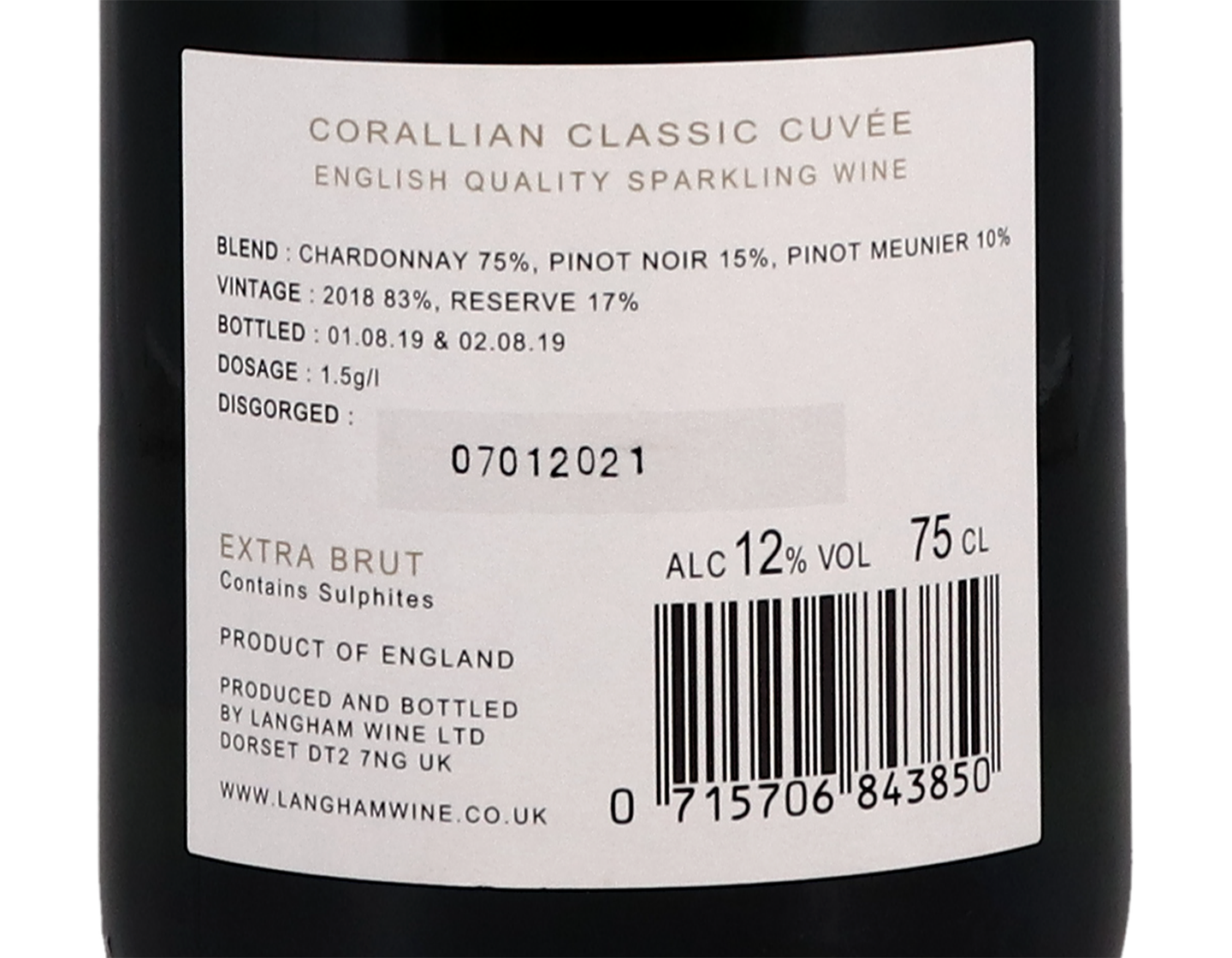 Langham Corallian Classic Cuvee NV Dorset