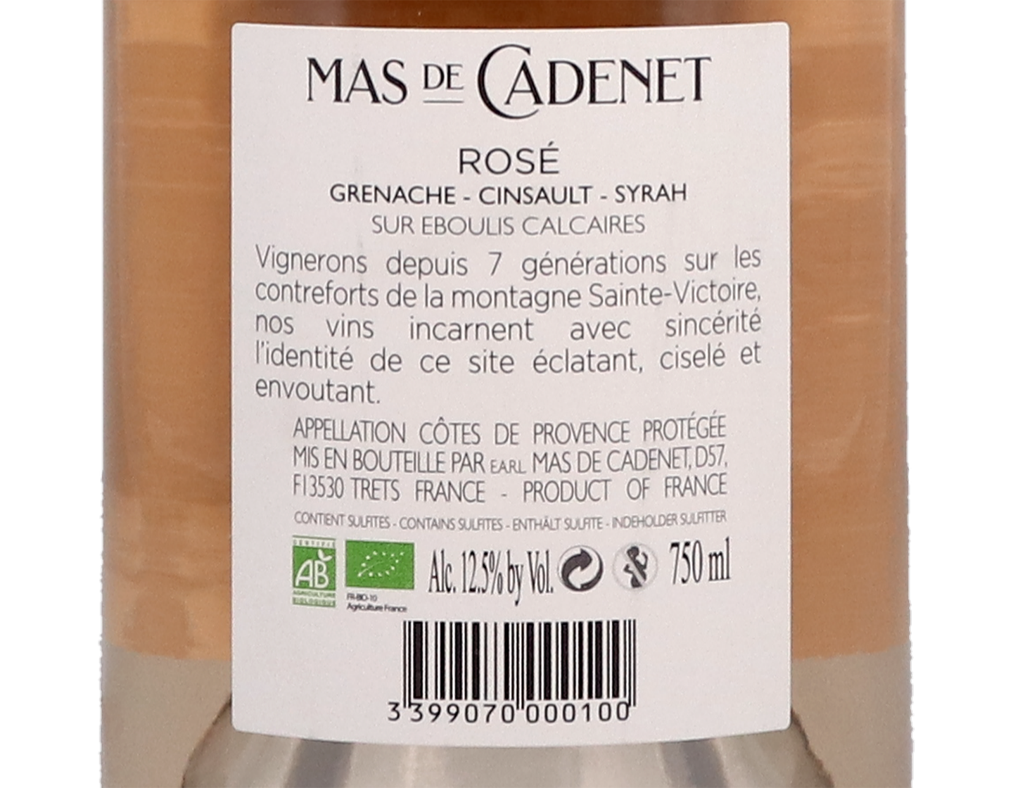 Cotes de Provence Sainte Victoire Mas de Cadenet 2020