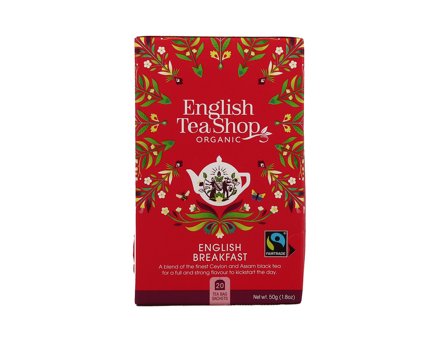 English Tea Shop Organic English Breakfast 20 Tea Bag Sachet 92.5g