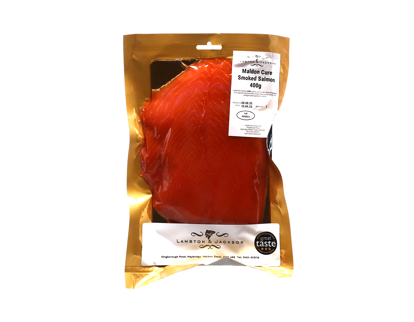 Lambton & Jackson Maldon Cure Smoked Salmon 400g Pack