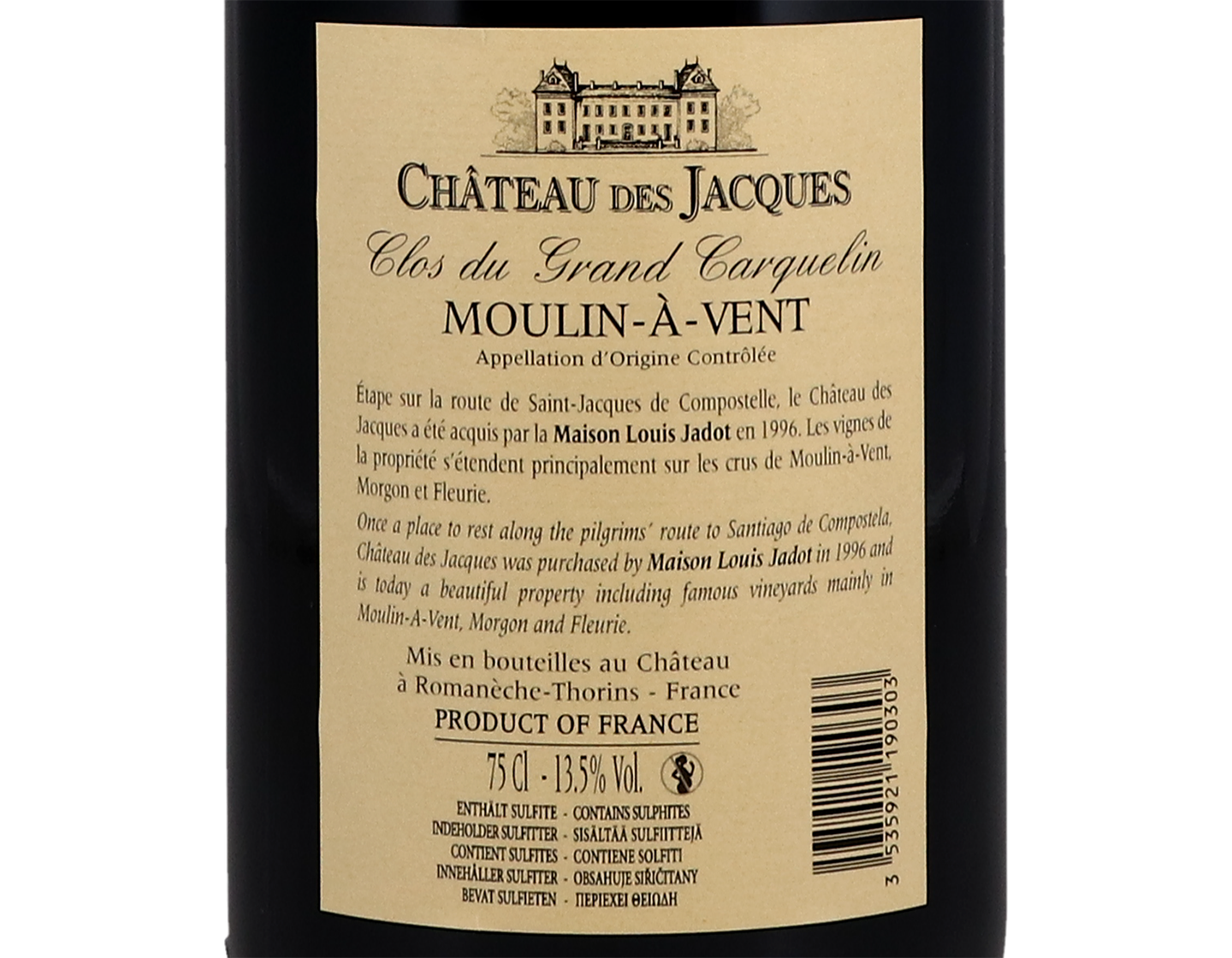 Moulin-à-Vent Clos du Grand Carquelin, Château des Jacques 2018