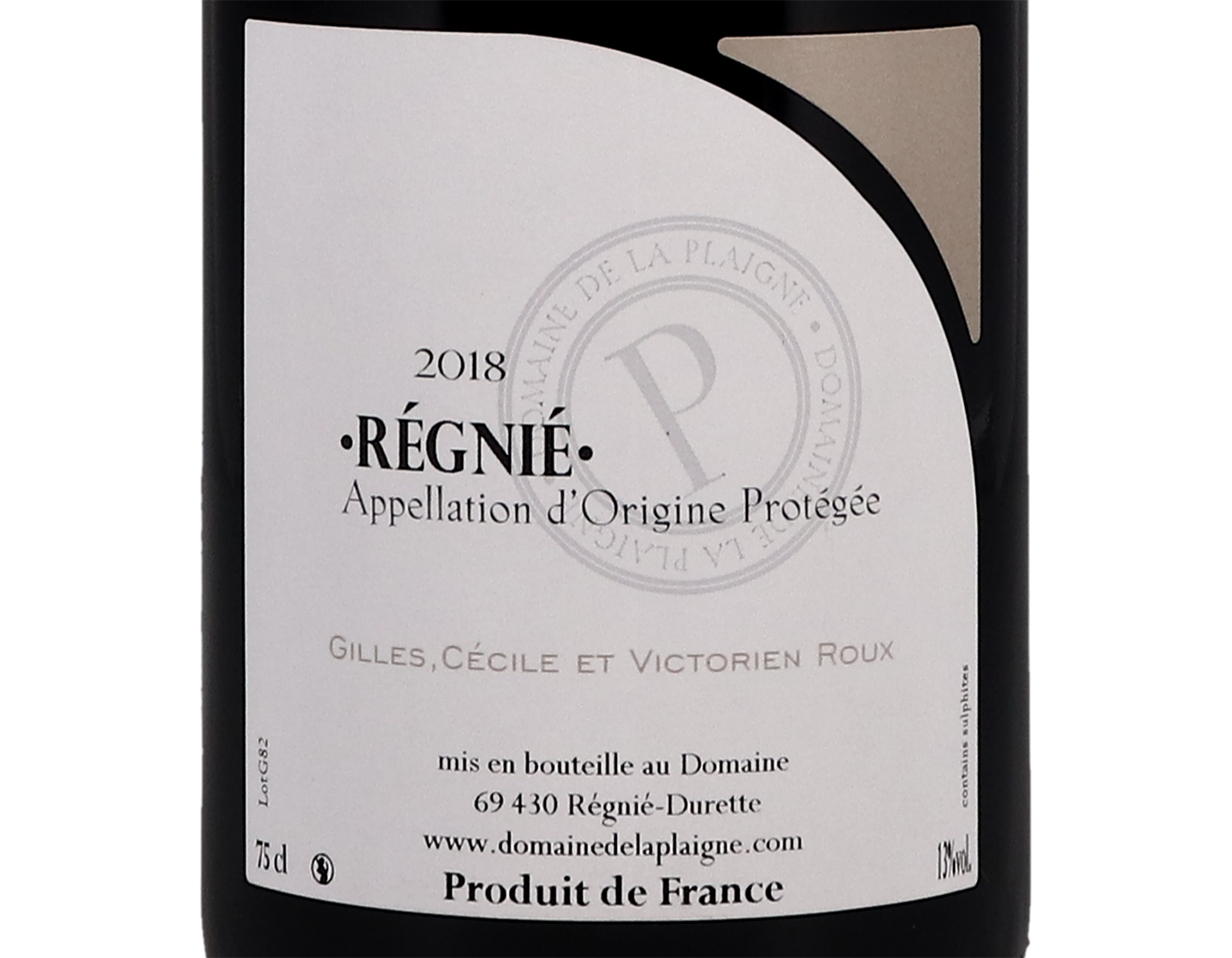 Regnie Domaine de la Plaigne 2018