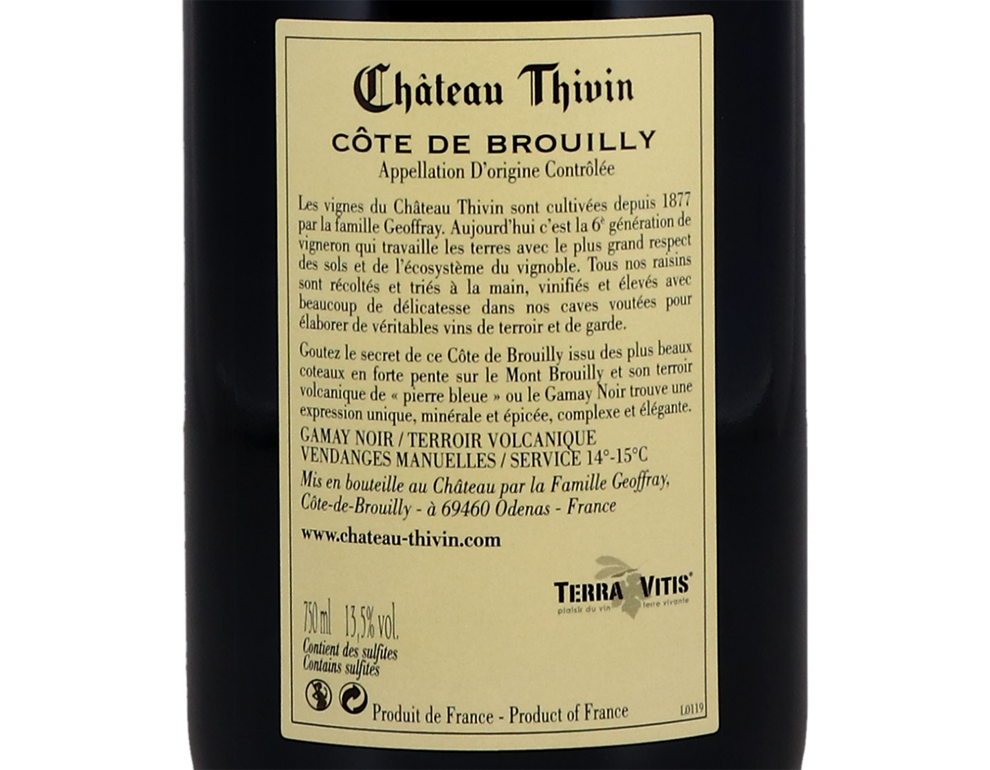 Cote de Brouilly Sept Vignes Chateau Thivin 2019