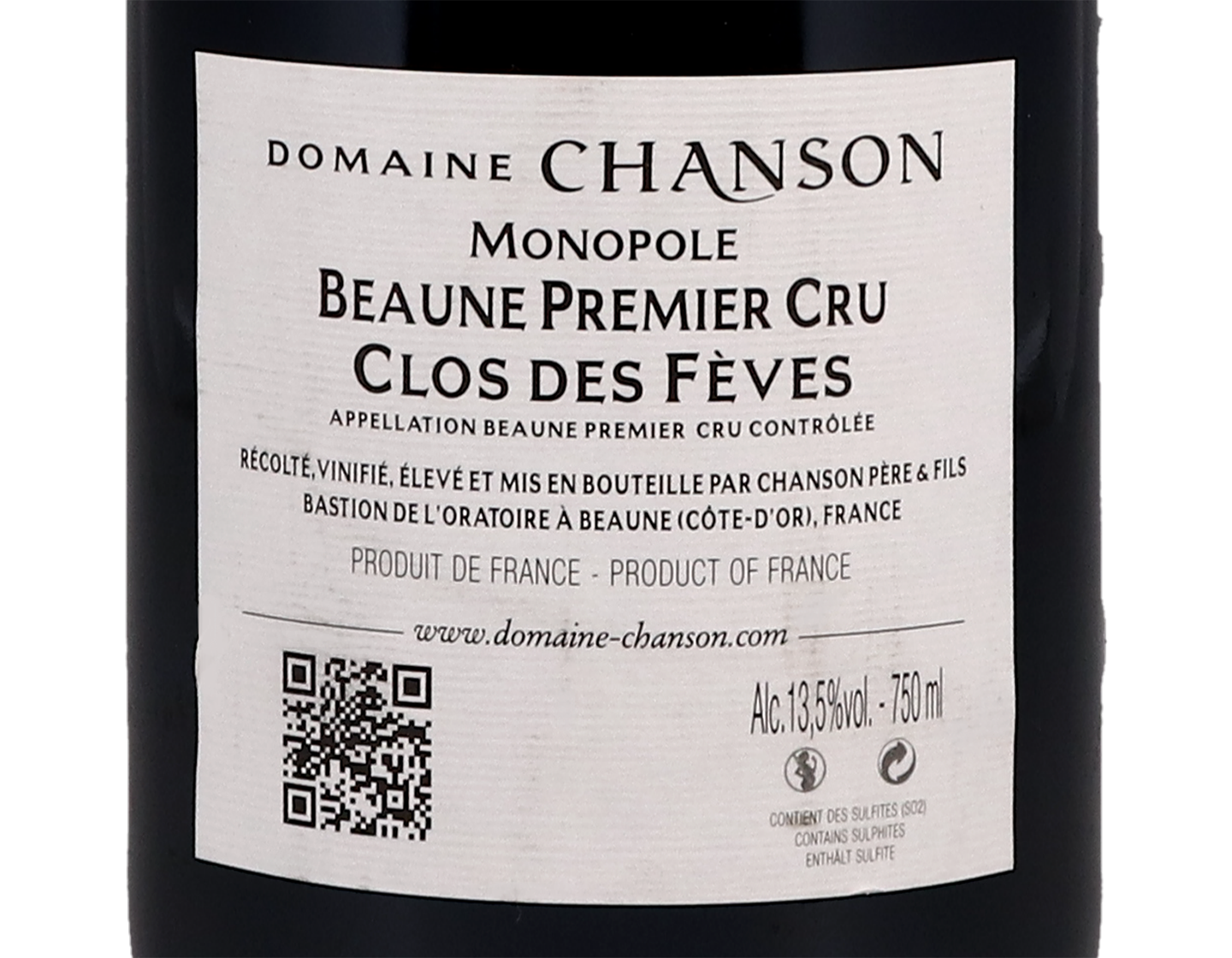 Domaine Chanson, Beaune Premier Cru Clos des Fèves 2012