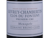Domaine Bruno Clair Gevrey Chambertin PC Clos du Fonteny 2014 view 2