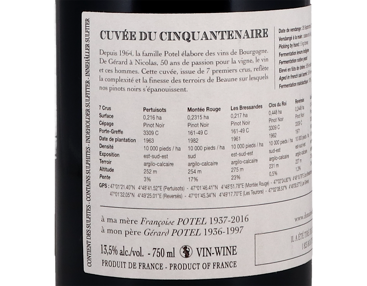 Domaine de Bellene Beaune PC Cuvee Cinquentenaire 2016