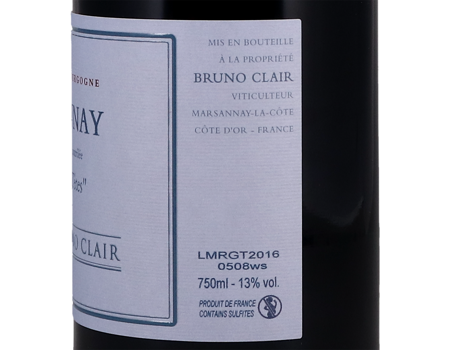 Domaine Bruno Clair Marsannay Grasses Tetes 2016