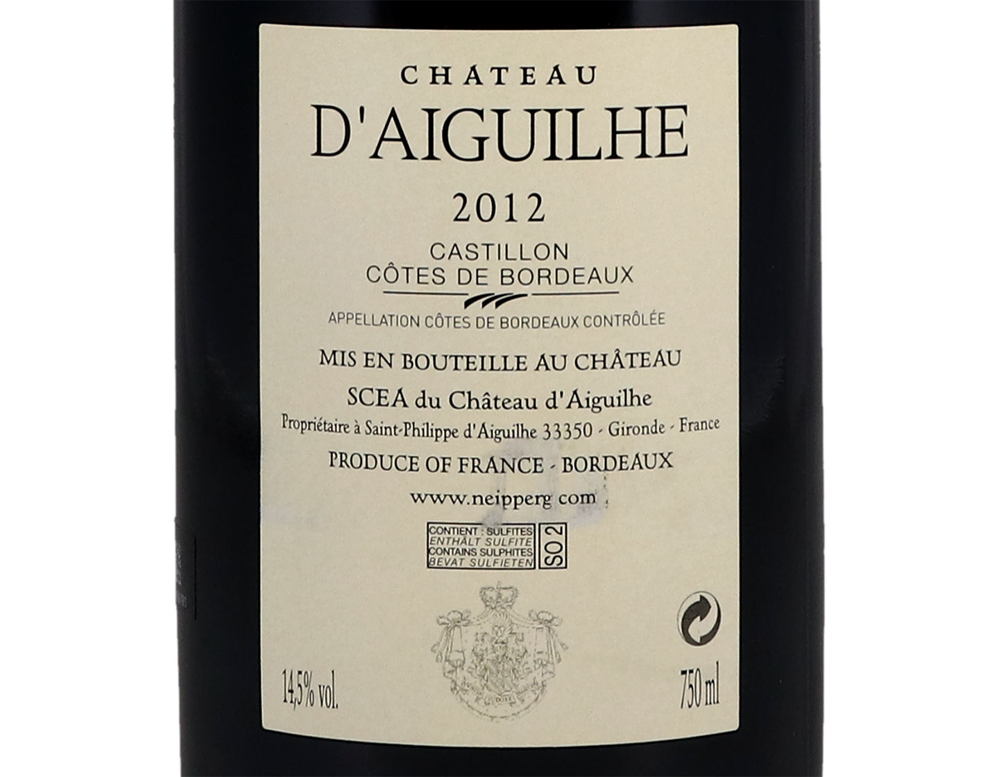 Ch d'Aiguilhe 2012 Cotes de Castillon