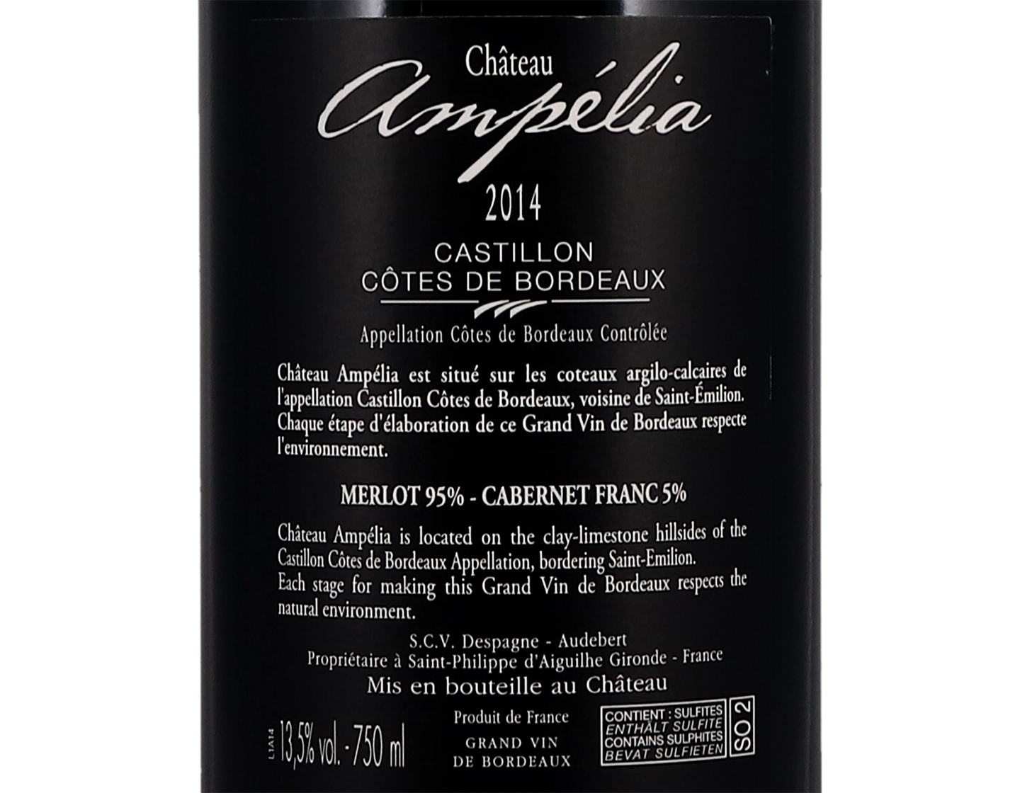 Château Ampélia, Castillon Côtes de Bordeaux 2014