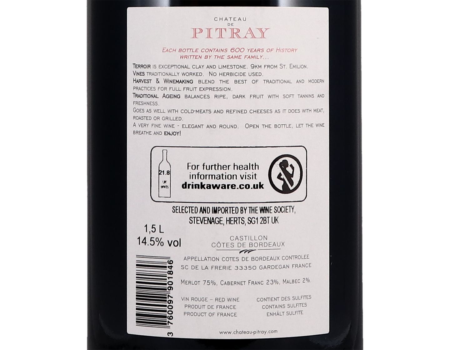Ch Pitray Castillon 2018 Magnums