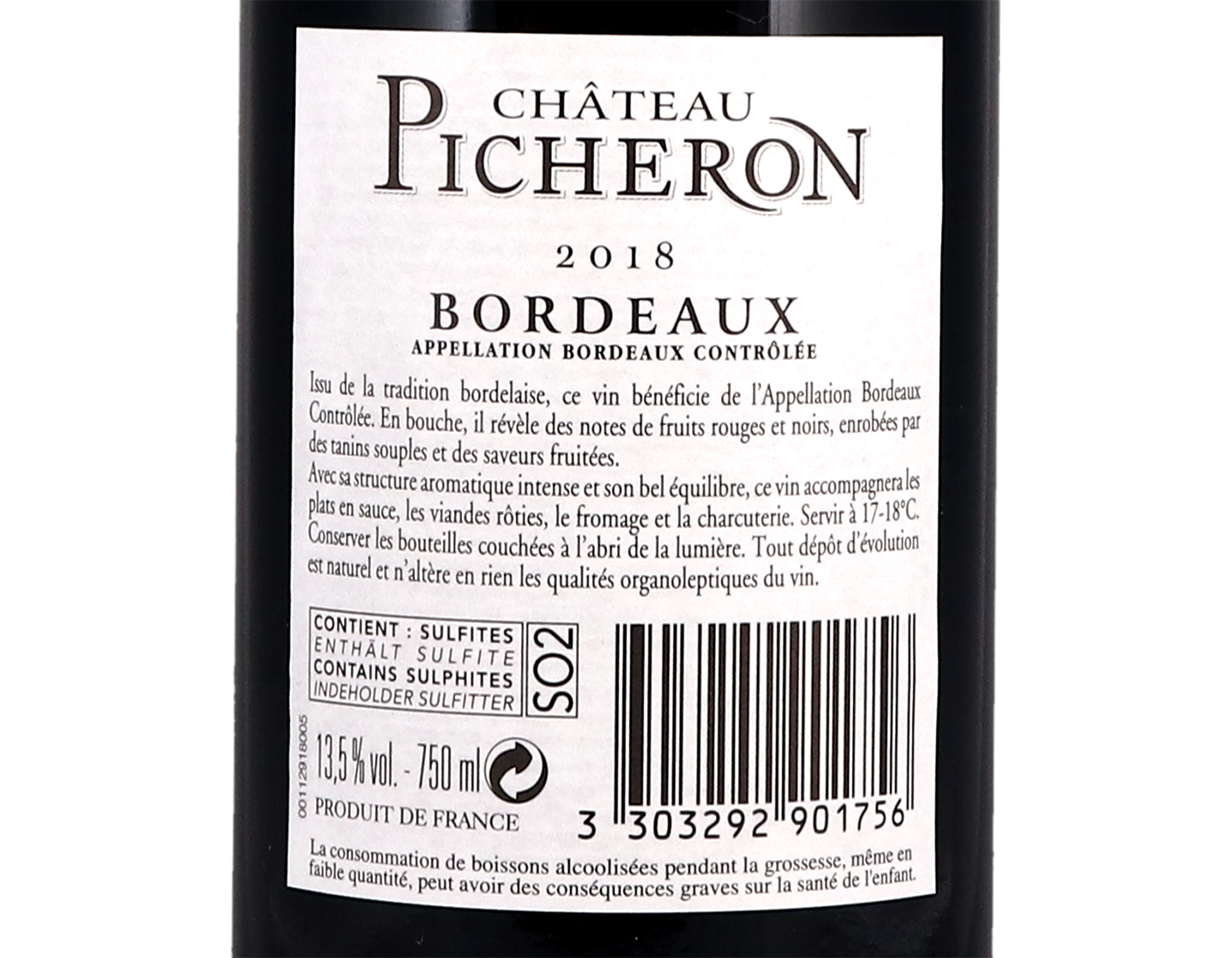 Ch Picheron Bordeaux 2018