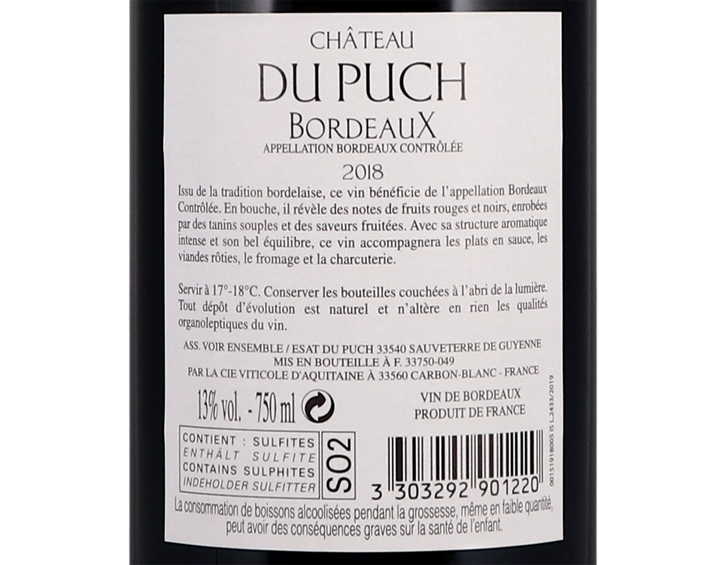 Chateau Du Puch Bordeaux 2018