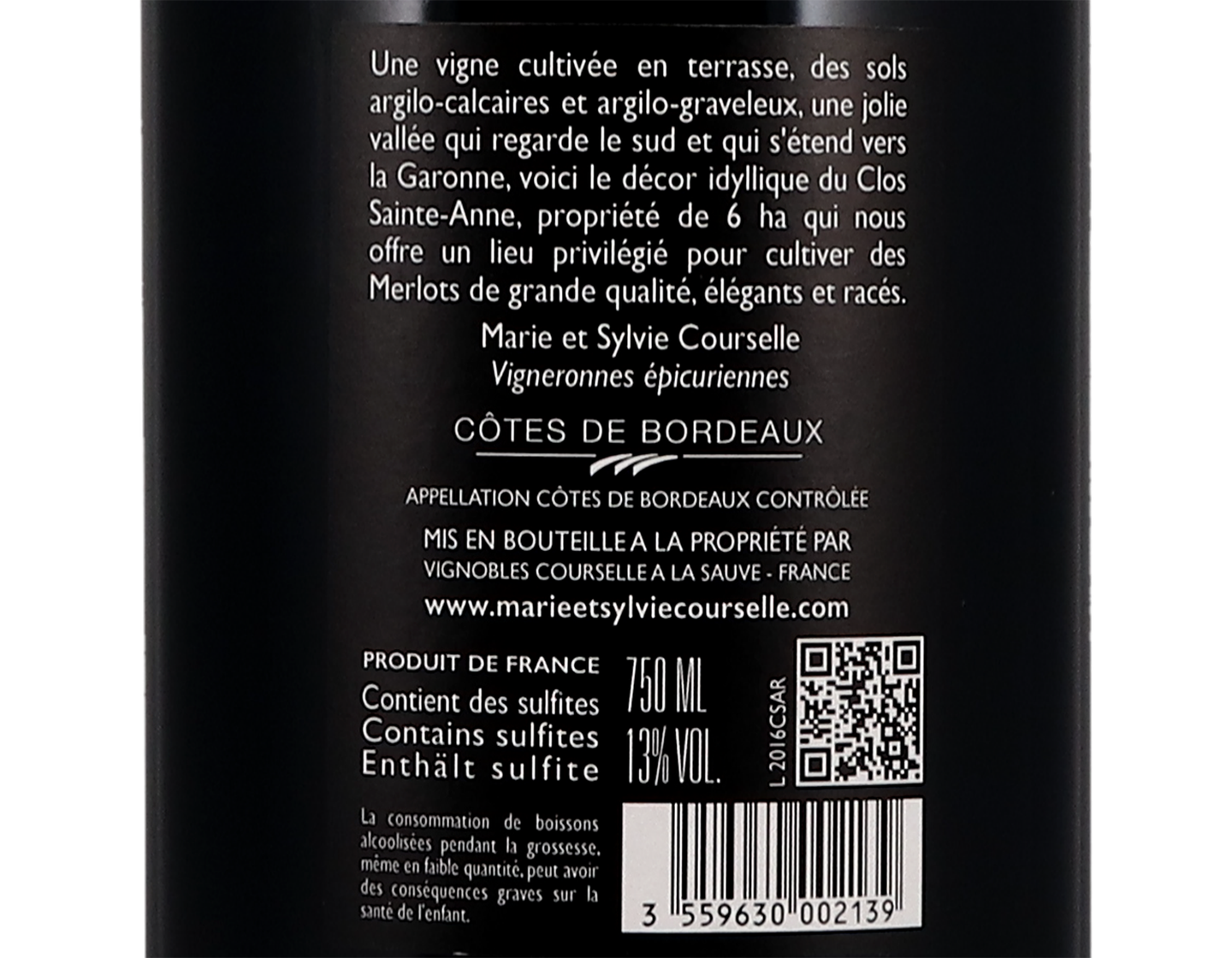 Clos Sainte Anne Premieres Cotes de Bordeaux 2014