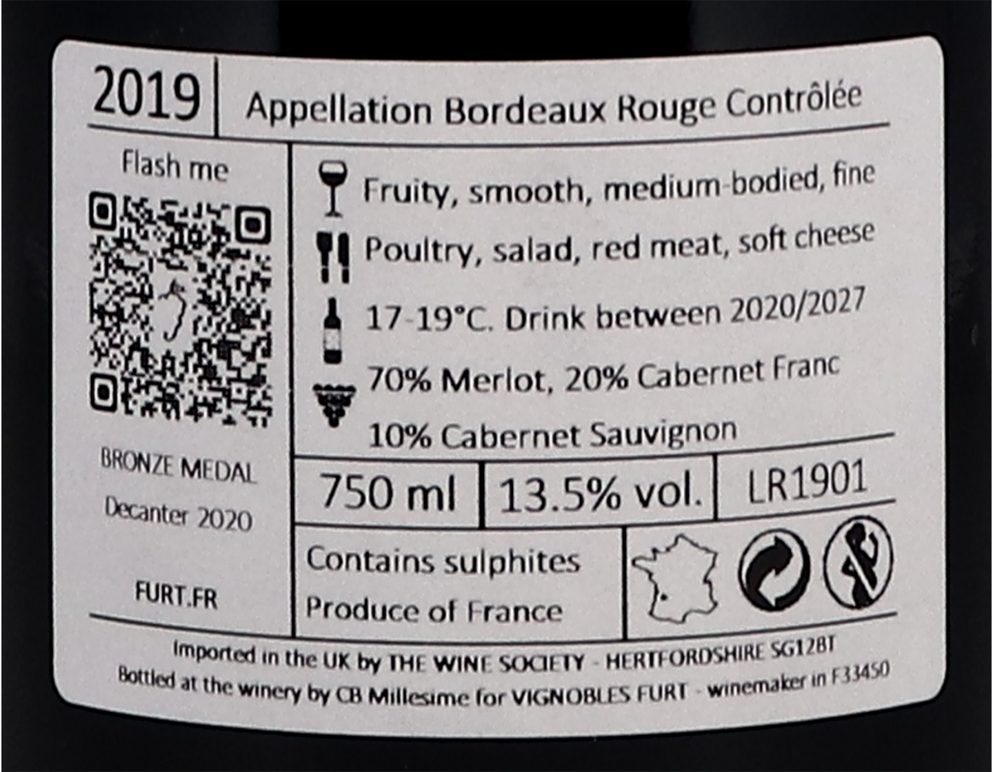 Château La Grave de Bertin Réserve, Bordeaux 2019