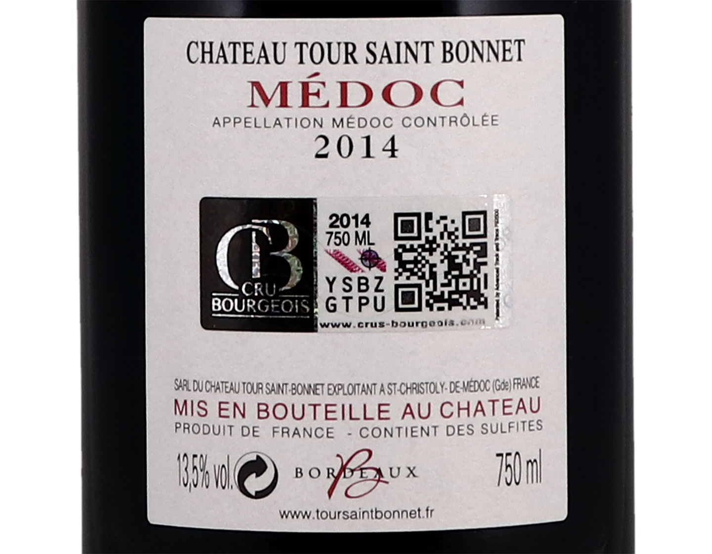 Château Tour Saint Bonnet, Médoc 2014