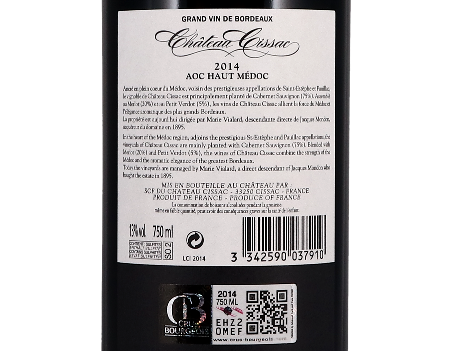 Ch Cissac Haut Medoc 2014