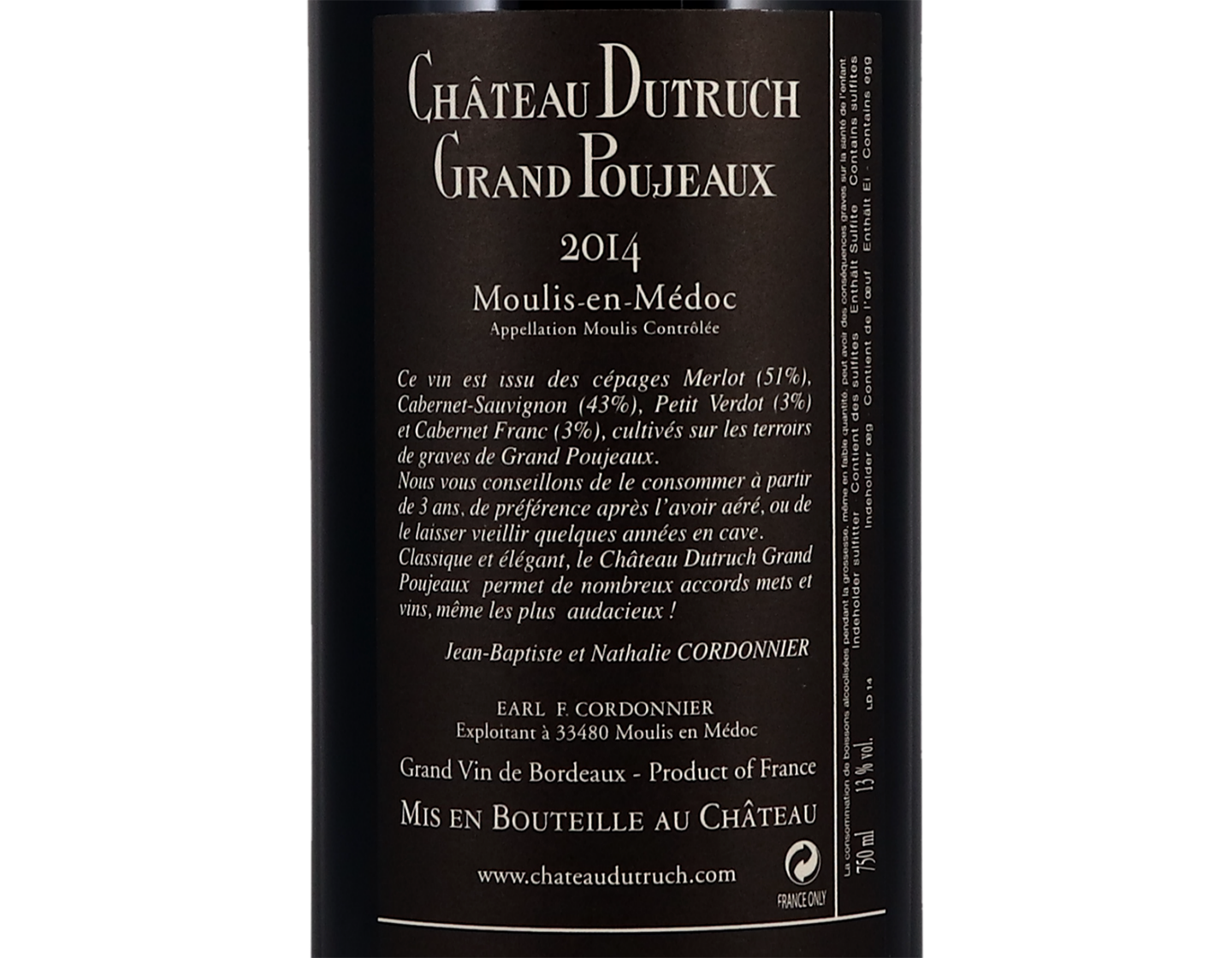 Ch Dutruch Grand Poujeaux Moulis 2014