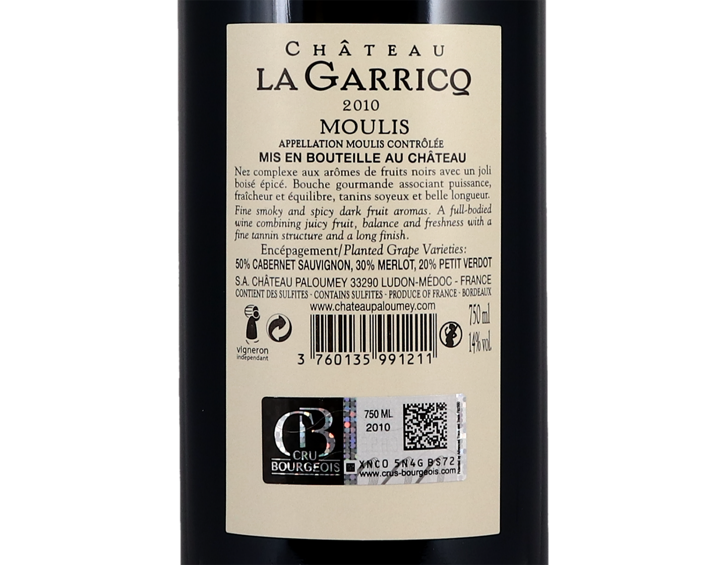 Château La Garricq, Moulis 2010