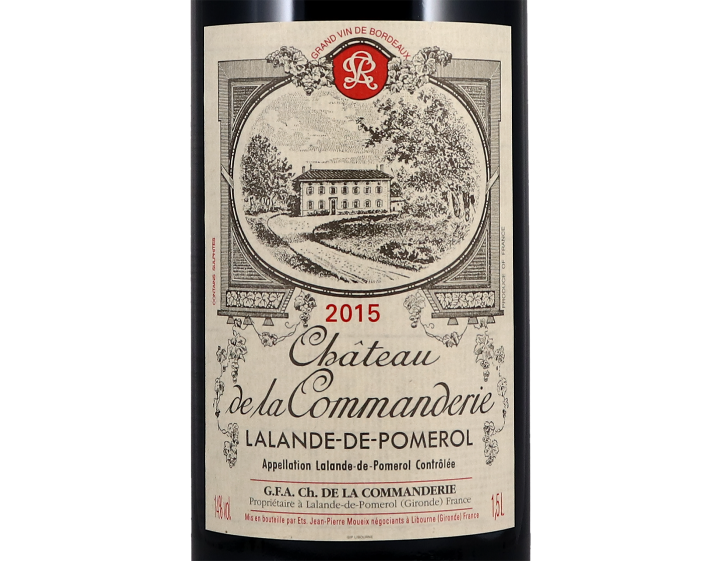 Château de la Commanderie Lalande de Pomerol 2015 Magnums