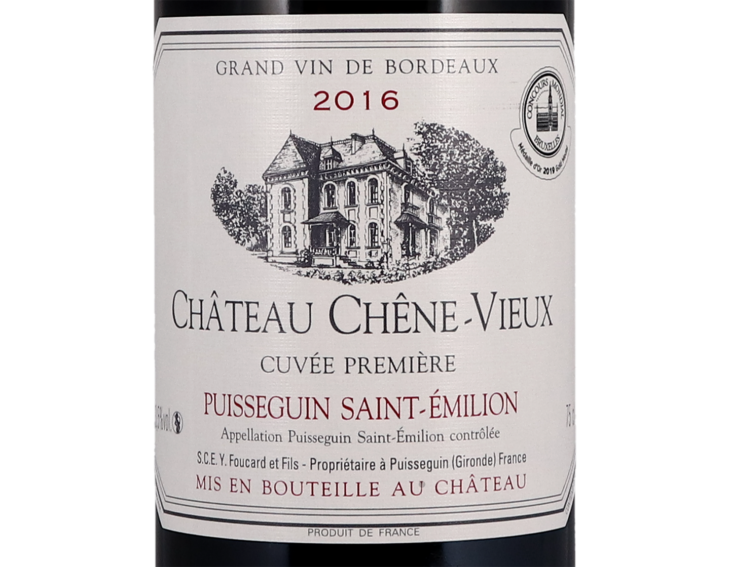 Château Chêne Vieux, Puisseguin Saint-Emilion 2016