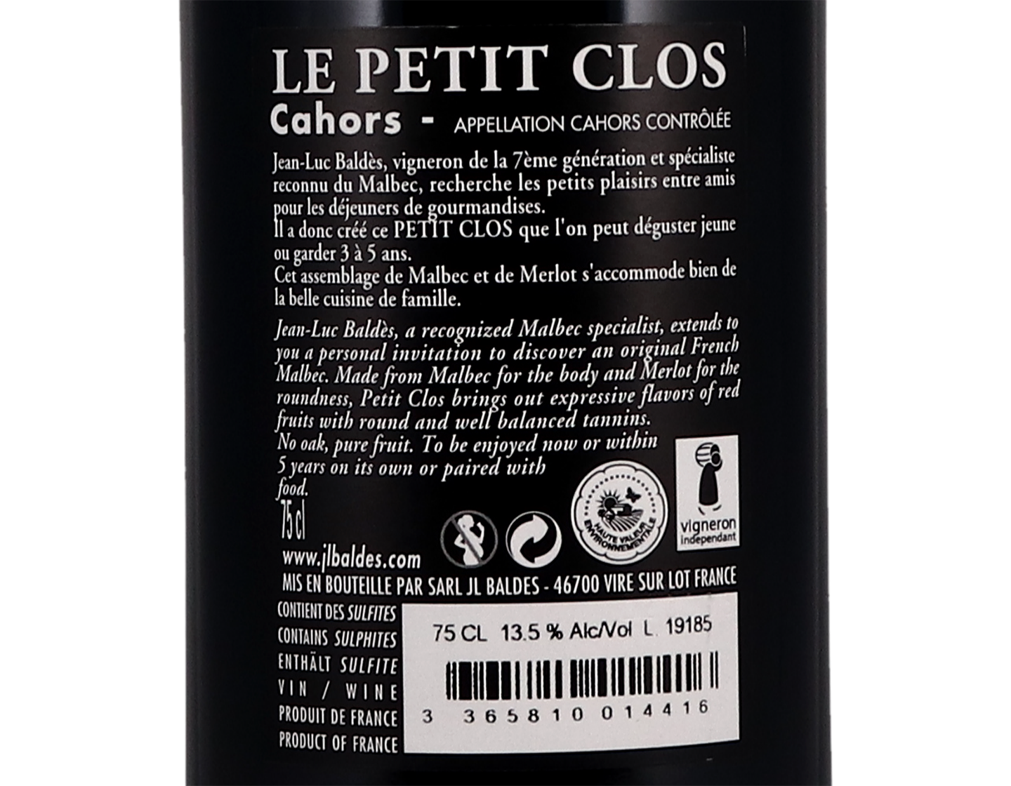 Cahors Petit Clos Clos Triguedina 2016