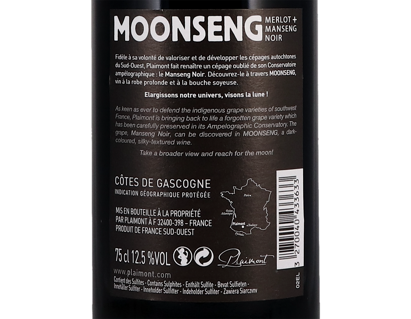Plaimont, Moonseng Merlot-Manseng Noir, Côtes de Gascogne 2018