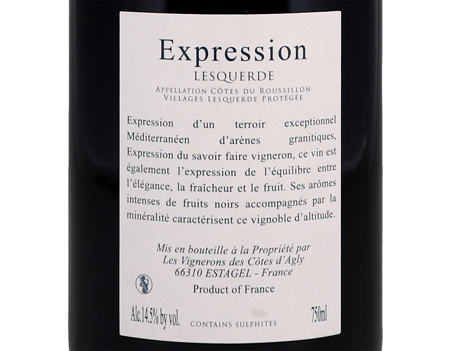 Côtes du Roussillon-Villages Lesquerde, SCV Vignobles d'Agly 2019