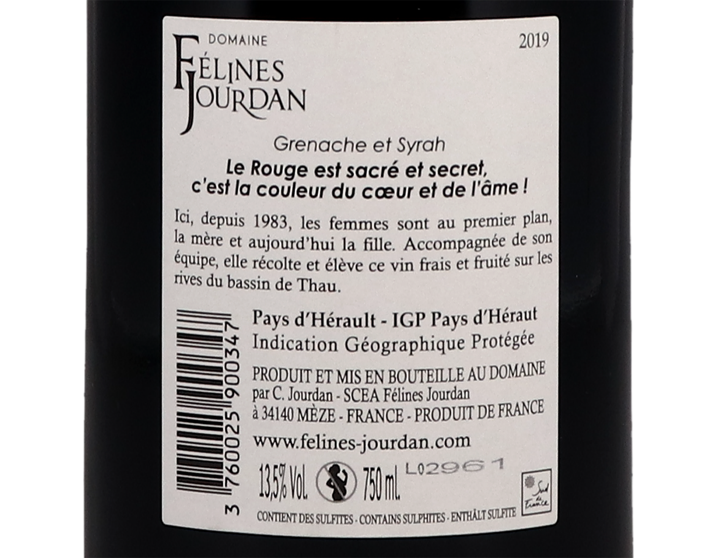 Domaine Félines-Jourdan Rouge, Hérault 2019