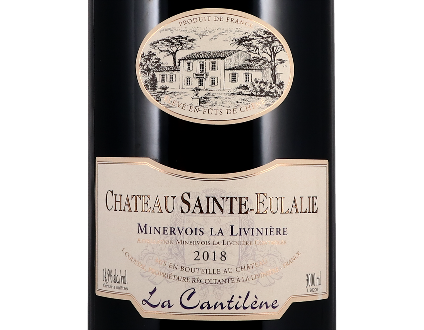 Jeroboam of Minervois La Liviniere Cuvee Cantilene Chateau Sainte Eulalie 2018