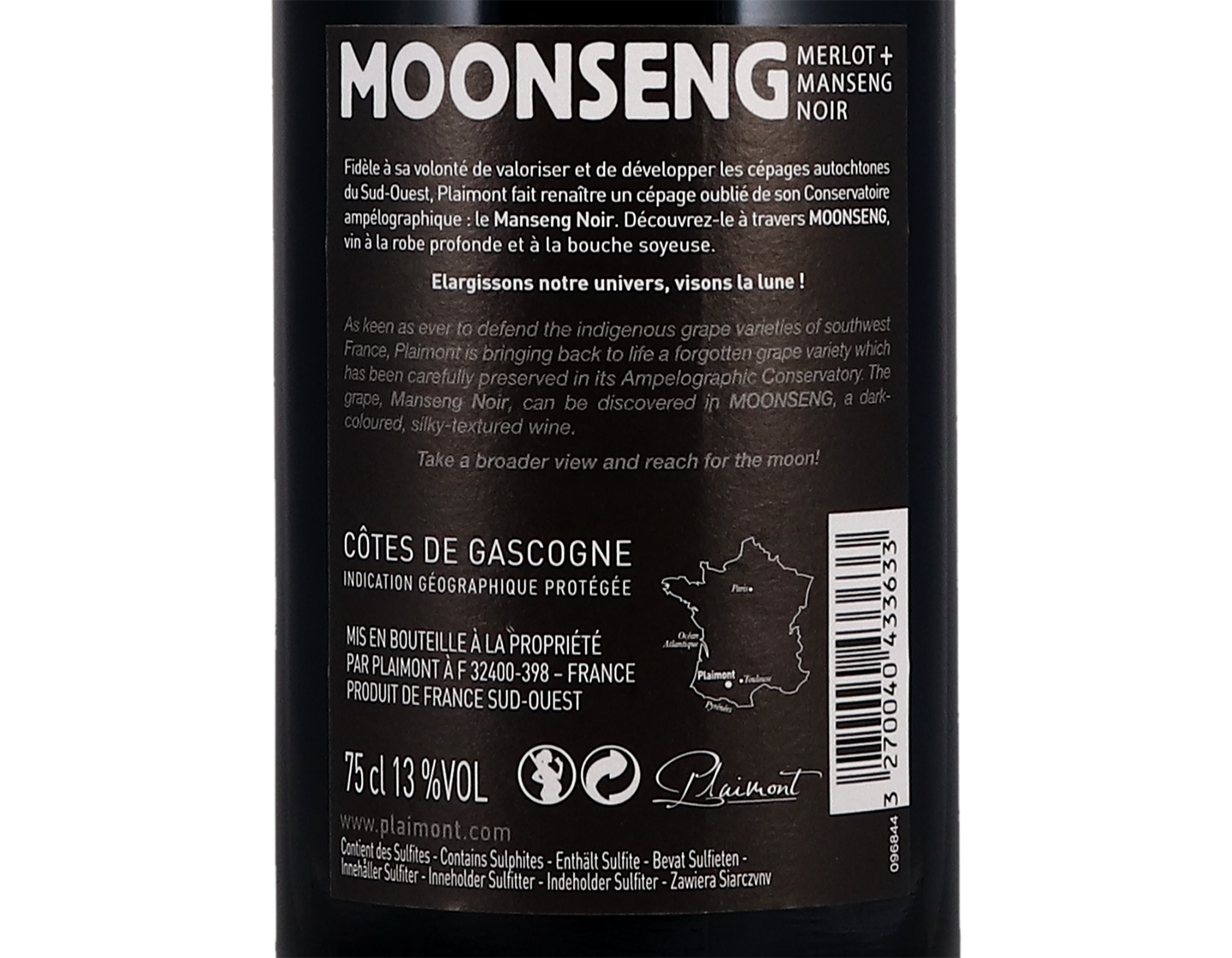 Moonseng Merlot Manseng Noir Cotes de Gascogne Plaimont 2019
