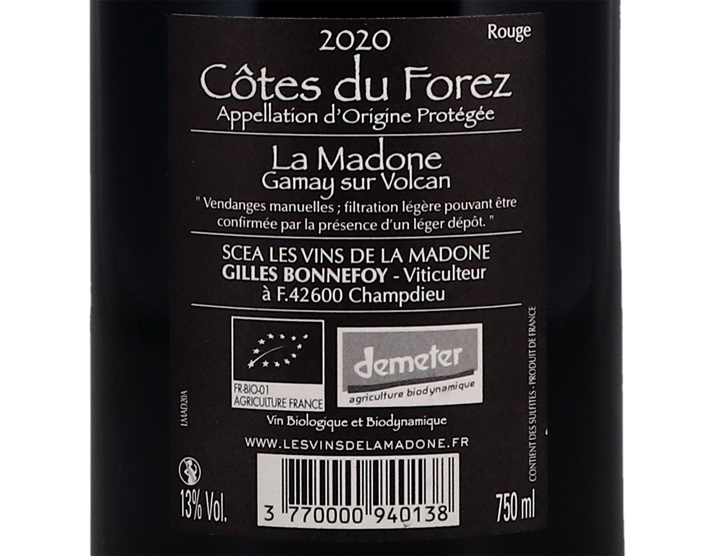 Cotes du Forez La Madone 2020