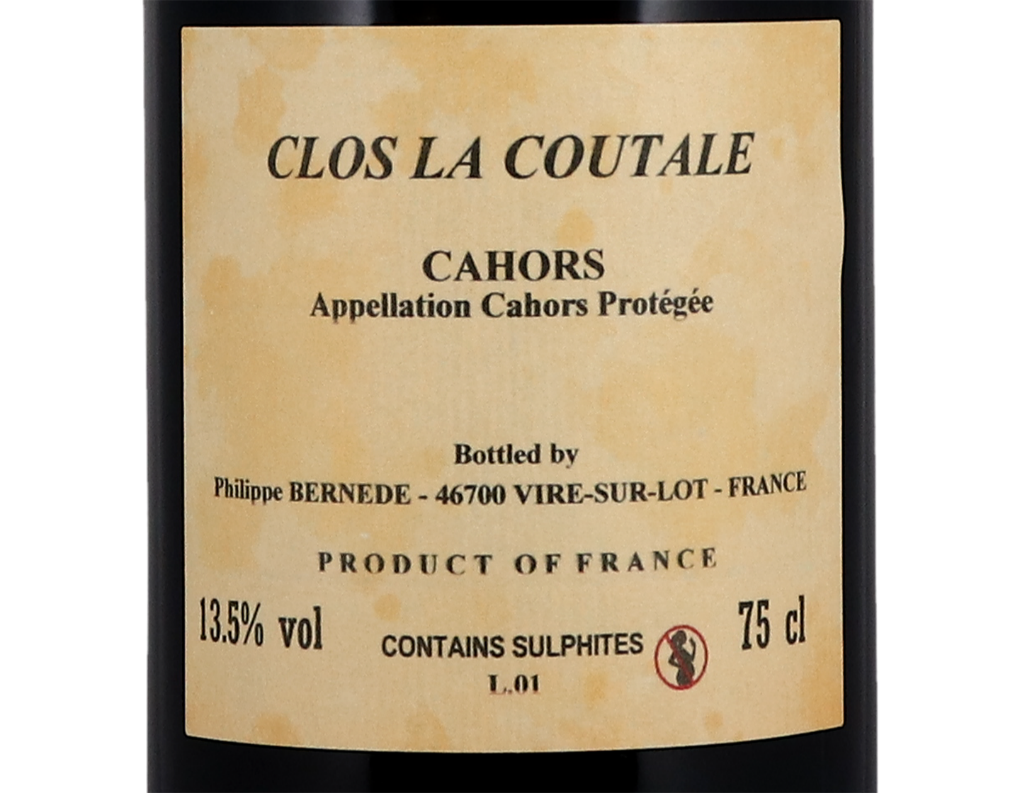 Cahors Clos La Coutale 2019