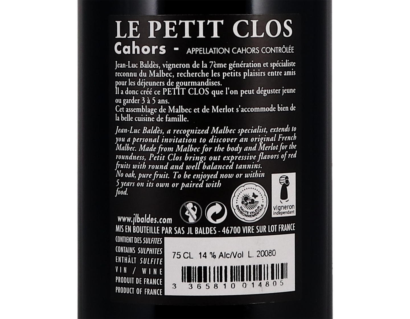 Cahors Petit Clos Clos Triguedina 2017