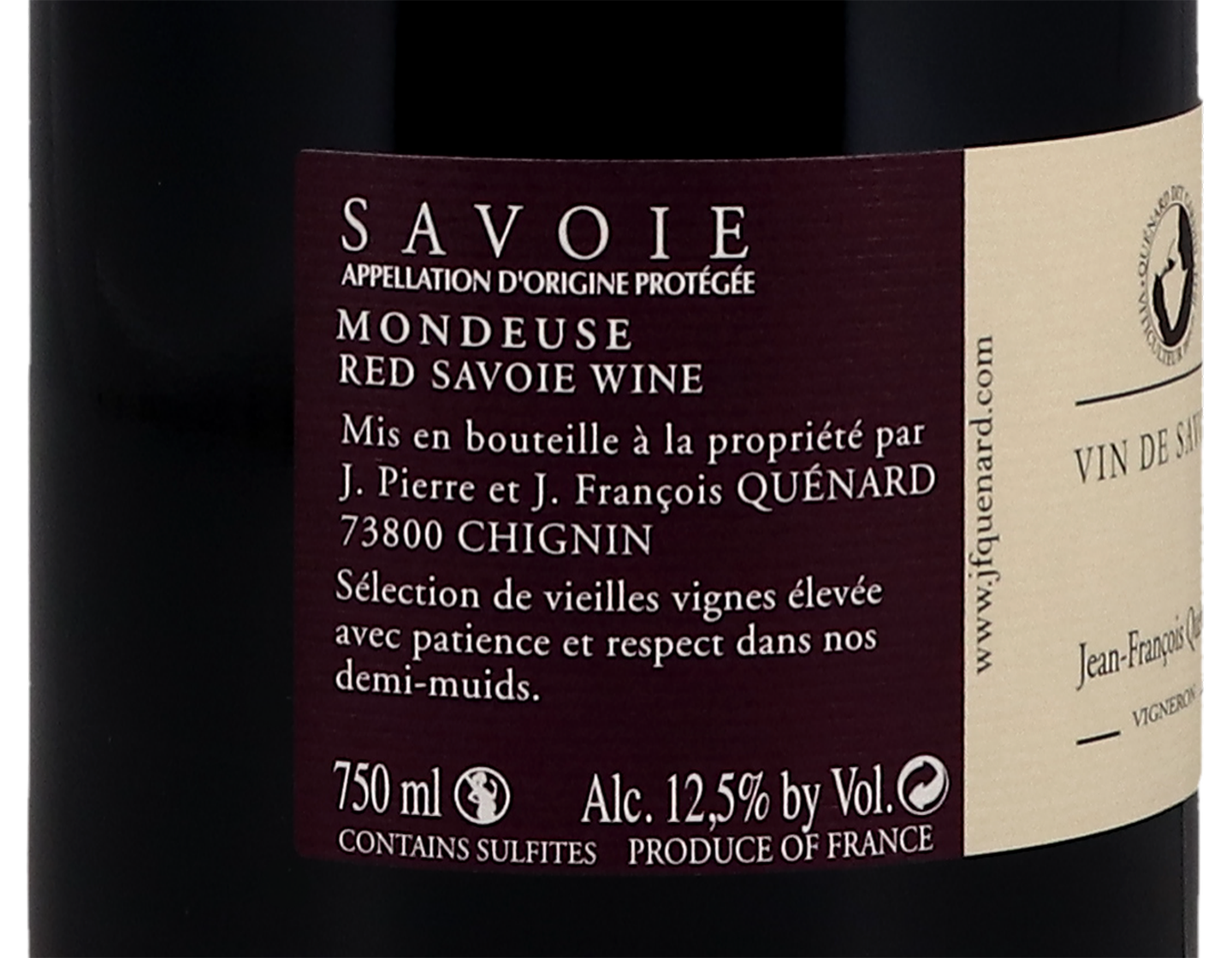Vin de Savoie Mondeuse Cuvee Elise Jean Francs Quenard 2018
