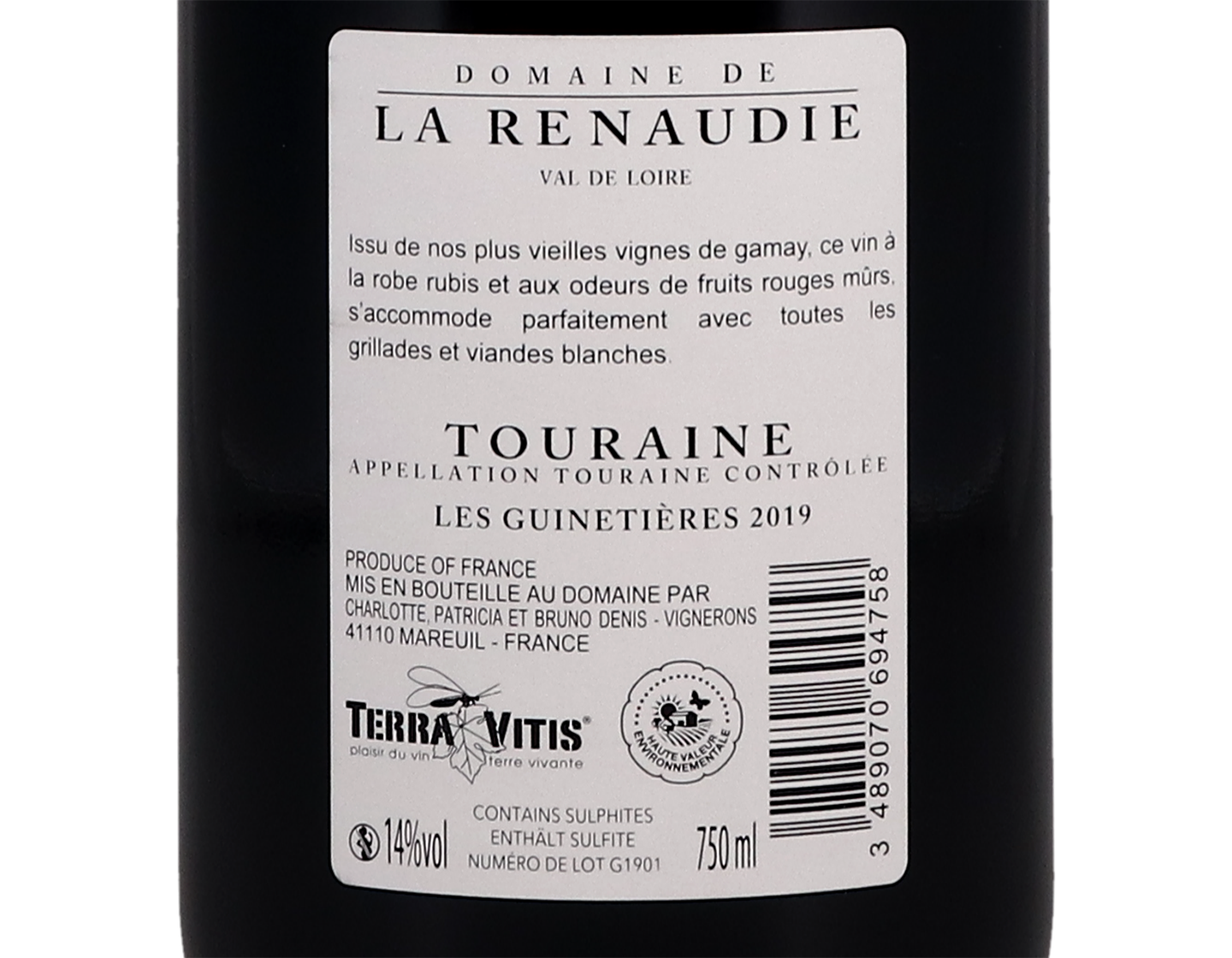 Touraine Les Guinetieres Domaine de la Renaudie 2019