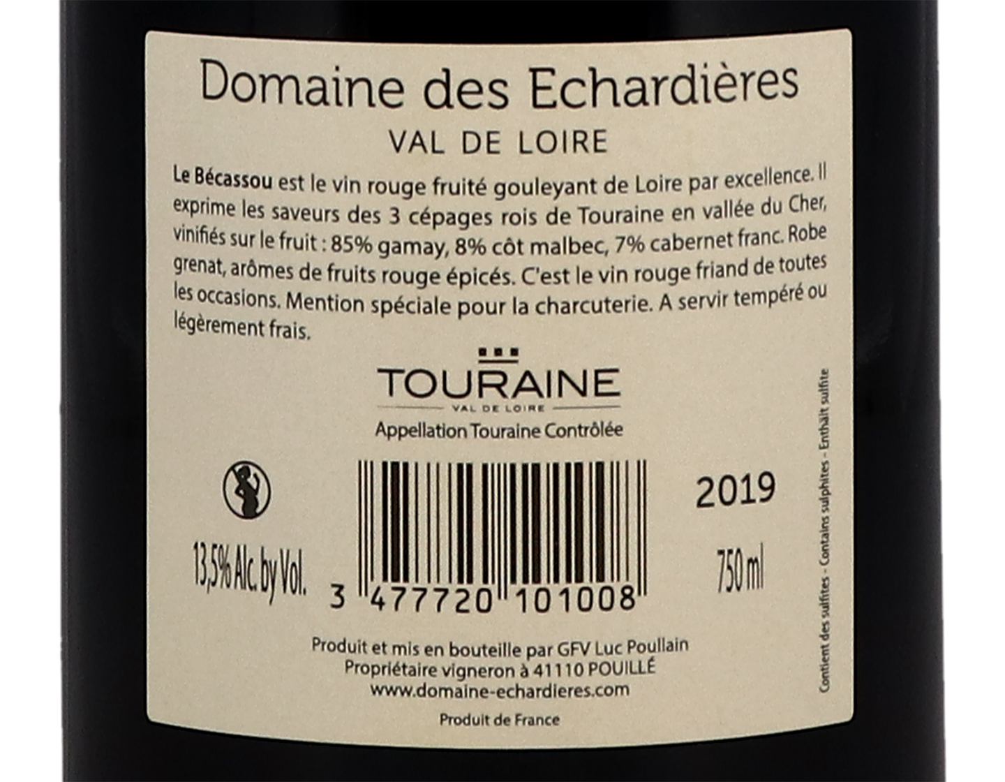 Touraine Rouge Le Becassou Dom des Echardieres 2019