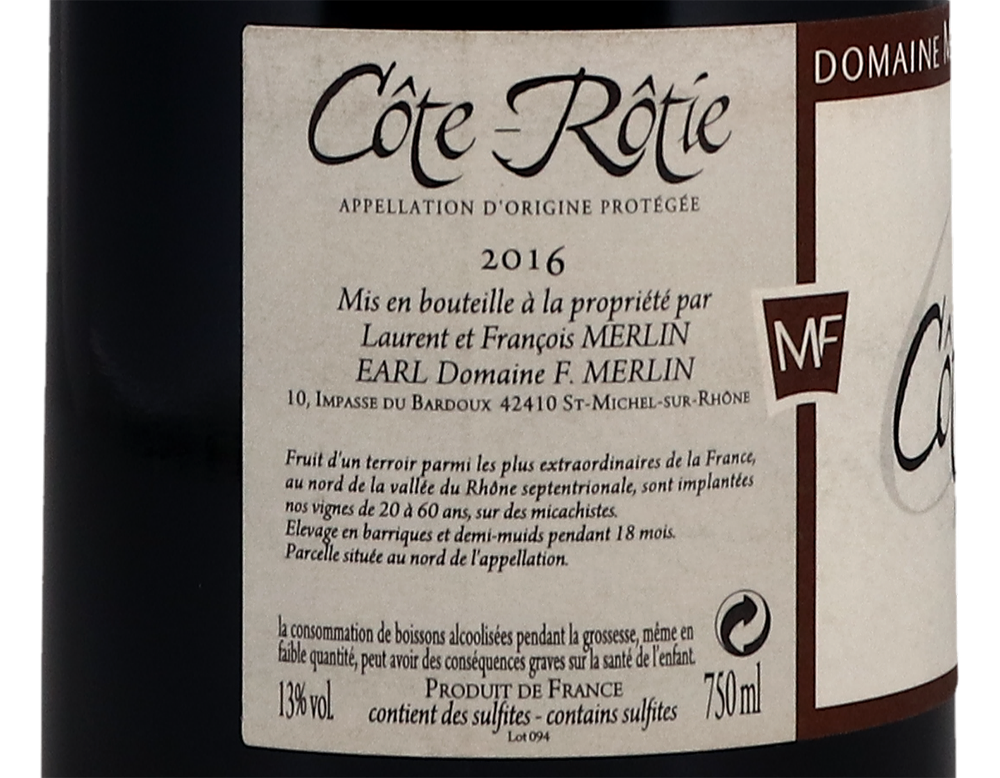 Côte-Rôtie, Cave Merlin 2016