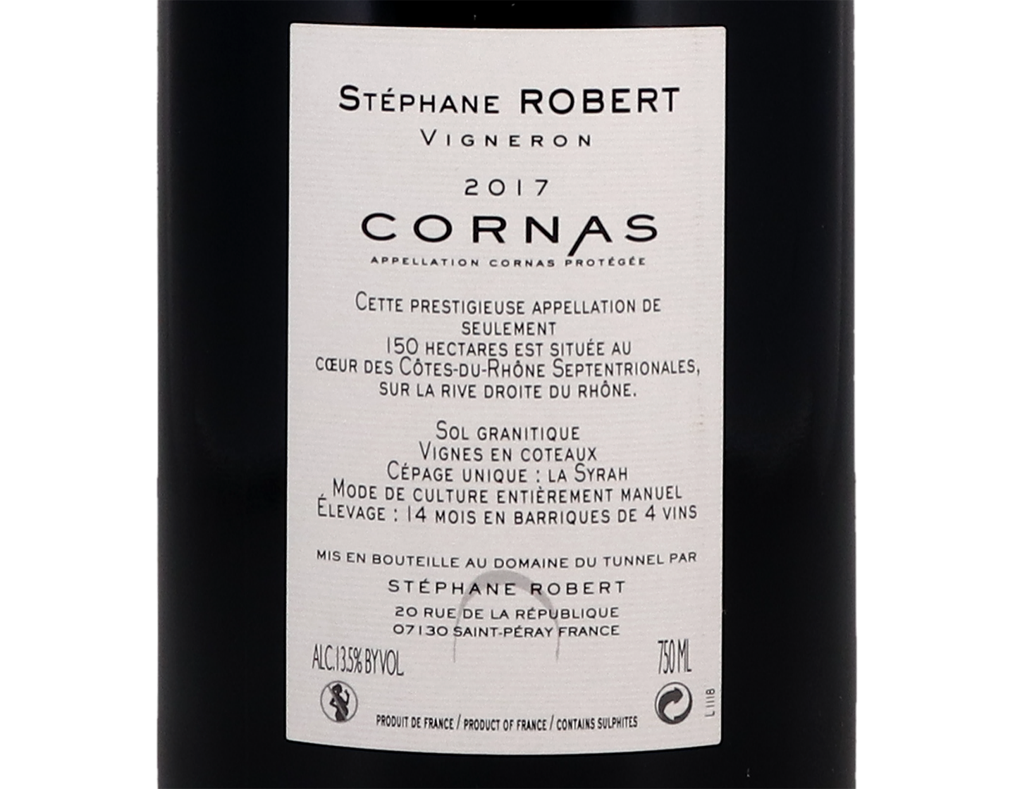 Cornas Domaine du Tunnel 2017
